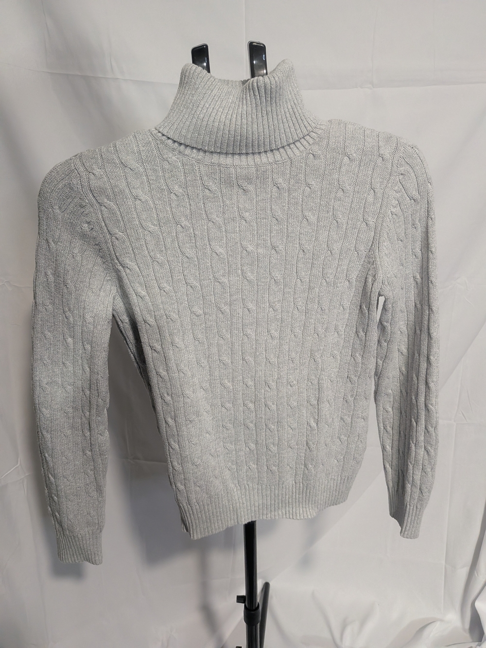 St. John's Bay Light Gray Cable Turtleneck Sweater